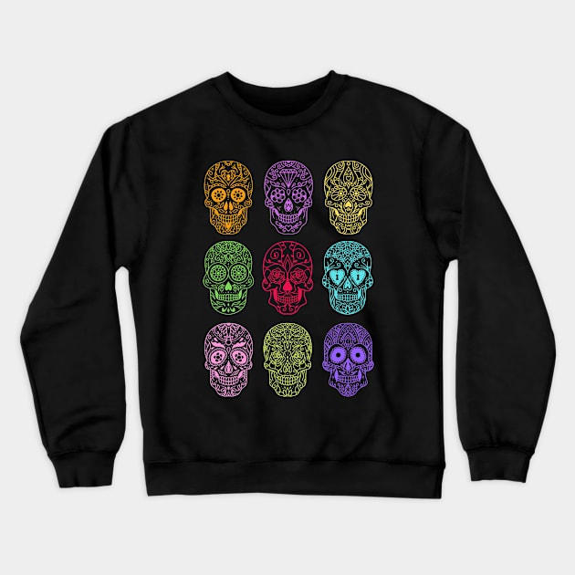 Day of the Dead - Skulls - Sugar Skulls - Skull Pattern Crewneck Sweatshirt by Design By Leo